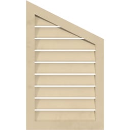 Ekena Millwork - GVSPR04 - Half Peaked Top Right Surface Mount Signature Urethane Gable Vent Narrow Frame, Primed Tan