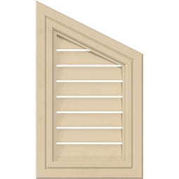 Ekena Millwork - GVSPR05 - Signature Urethane Half Peaked Top Right Surface Mount Gable Vent Decorative Frame, Primed Tan