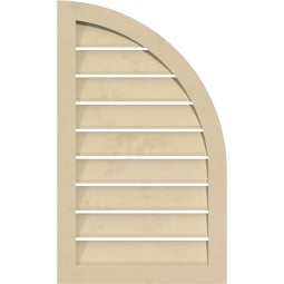 Ekena Millwork - GVSQR04 - Signature Urethane Quarter Round Top Right Surface Mount Gable Vent Narrow Frame Primed Tan