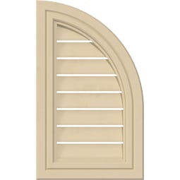 Ekena Millwork - GVSQR05 - Signature Urethane Quarter Round Top Right Surface Mount Gable Vent Decorative Frame Primed Tan