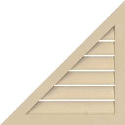 Ekena Millwork - GVSRL04 - Right Triangle Left Side Surface Mount Signature Urethane Gable Vent Narrow Frame, Primed Tan