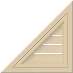 Ekena Millwork - GVSRL05 - Signature Urethane Right Triangle Left Side Surface Mount Gable Vent Decorative Frame Primed Tan