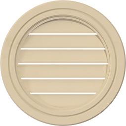 Ekena Millwork - GVSRO05 - Round Surface Mount Signature Urethane Gable Vent Decorative Frame, Primed Tan