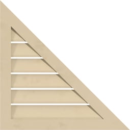 Ekena Millwork - GVSRR04 - Right Triangle Right Side Surface Mount Signature Urethane Gable Vent Narrow Frame, Primed Tan