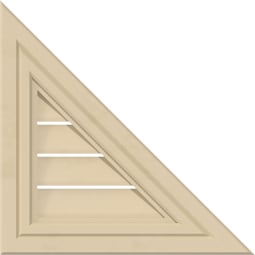 Ekena Millwork - GVSRR05 - Signature Urethane Right Triangle Right Side Surface Mount Gable Vent Decorative Frame Primed Tan