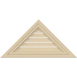 Ekena Millwork - GVSTR05 - Signature Urethane Triangle Surface Mount Gable Vent Decorative Frame Primed Tan