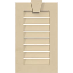 Ekena Millwork - GVSVE01KF - Vertical Surface Mount Signature Urethane Gable Vent Standard Frame With Flat Keystone, Primed Tan