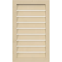 Ekena Millwork - GVSVE04 - Vertical Surface Mount Signature Urethane Gable Vent Narrow Frame, Primed Tan