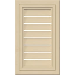 Ekena Millwork - GVSVE05 - Vertical Surface Mount Signature Urethane Gable Vent Decorative Frame, Primed Tan
