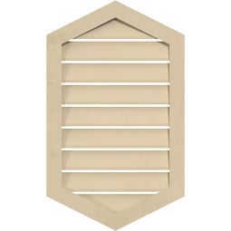 Ekena Millwork - GVSVP04 - Vertical Peaked Surface Mount Signature Urethane Gable Vent Narrow Frame, Primed Tan