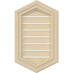 Ekena Millwork - GVSVP05 - Vertical Peaked Surface Mount Signature Urethane Gable Vent Decorative Frame, Primed Tan