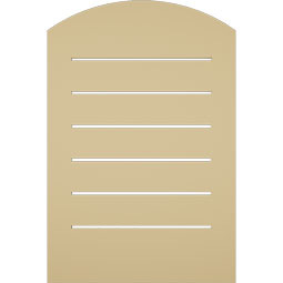 Ekena Millwork - GVSAR02 - Signature Urethane Arch Top Surface Mount Gable Vent Brickmould Frame, Primed Tan