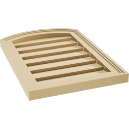 Ekena Millwork - GVSAR02 - Signature Urethane Arch Top Surface Mount Gable Vent Brickmould Frame, Primed Tan