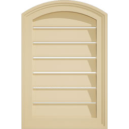 Ekena Millwork - GVSAR02 - Signature Urethane Arch Top Surface Mount Gable Vent Brickmould Frame, Primed Tan