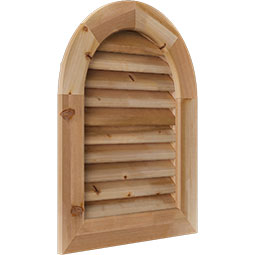 Ekena Millwork - GVWRT - Rustic Wood Round Top Wood Gable Vent