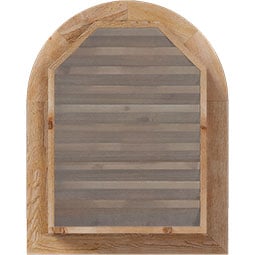 Ekena Millwork - GVWRT - Rustic Wood Round Top Wood Gable Vent