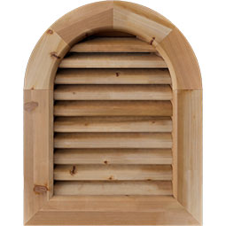 Ekena Millwork - GVWRT - Rustic Wood Round Top Wood Gable Vent