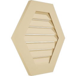 Ekena Millwork - GVSHP01 - Signature Urethane Horizontal Peaked Surface Mount Gable Vent Functional Standard Frame