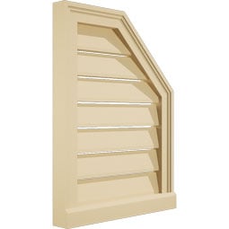 Ekena Millwork - GVSOR03 - Signature Urethane Half Octagon Top Right Surface Mount Gable Vent Brickmould Sill Frame Primed Tan