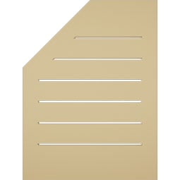 Ekena Millwork - GVSOR03 - Signature Urethane Half Octagon Top Right Surface Mount Gable Vent Brickmould Sill Frame Primed Tan