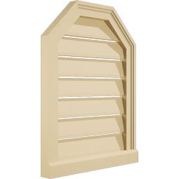 Ekena Millwork - GVSOT03 - Signature Urethane Octagonal Top Surface Mount Gable Vent Brickmould Sill Frame Primed Tan