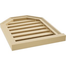 Ekena Millwork - GVSOT03 - Signature Urethane Octagonal Top Surface Mount Gable Vent Brickmould Sill Frame Primed Tan