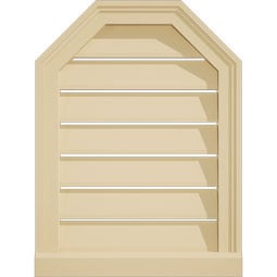 Ekena Millwork - GVSOT03 - Signature Urethane Octagonal Top Surface Mount Gable Vent Brickmould Sill Frame Primed Tan
