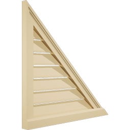 Ekena Millwork - GVSRR03 - Signature Urethane Right Triangle Right Side Surface Mount Gable Vent Brickmould Sill Frame Primed Tan
