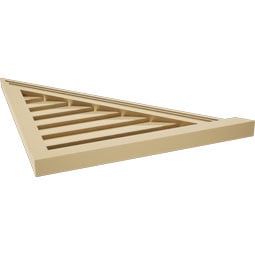 Ekena Millwork - GVSRR03 - Signature Urethane Right Triangle Right Side Surface Mount Gable Vent Brickmould Sill Frame Primed Tan