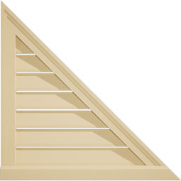 Ekena Millwork - GVSRR03 - Signature Urethane Right Triangle Right Side Surface Mount Gable Vent Brickmould Sill Frame Primed Tan