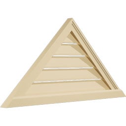 Ekena Millwork - GVSTR03 - Signature Urethane Triangle Surface Mount Gable Vent Brickmould Sill Frame Primed Tan