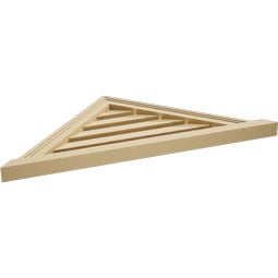 Ekena Millwork - GVSTR03 - Signature Urethane Triangle Surface Mount Gable Vent Brickmould Sill Frame Primed Tan