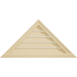 Ekena Millwork - GVSTR03 - Signature Urethane Triangle Surface Mount Gable Vent Brickmould Sill Frame Primed Tan