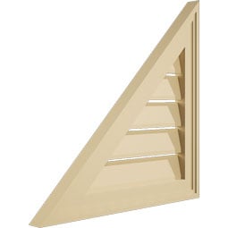 Ekena Millwork - GVSRL02 - Signature Urethane Right Triangle Left Side Surface Mount Gable Vent Brickmould Frame Primed Tan