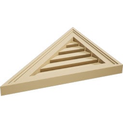 Ekena Millwork - GVSRL02 - Signature Urethane Right Triangle Left Side Surface Mount Gable Vent Brickmould Frame Primed Tan