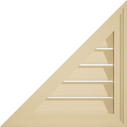 Ekena Millwork - GVSRL02 - Signature Urethane Right Triangle Left Side Surface Mount Gable Vent Brickmould Frame Primed Tan