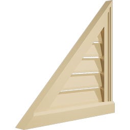 Ekena Millwork - GVSRL03 - Signature Urethane Right Triangle Left Side Surface Mount Gable Vent Brickmould Sill Frame Primed Tan