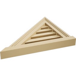 Ekena Millwork - GVSRL03 - Signature Urethane Right Triangle Left Side Surface Mount Gable Vent Brickmould Sill Frame Primed Tan
