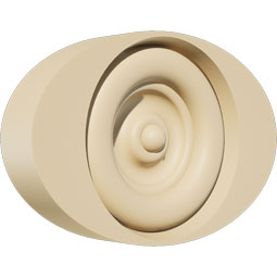 Ekena Millwork - ROSSDAL02 - Signature Urethane Standard Dalton Bullseye Rosette with Square Edge, Primed Tan