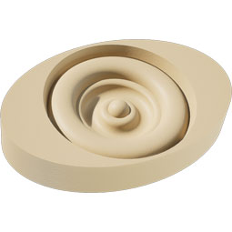 Ekena Millwork - ROSSDAL02 - Signature Urethane Standard Dalton Bullseye Rosette with Square Edge, Primed Tan