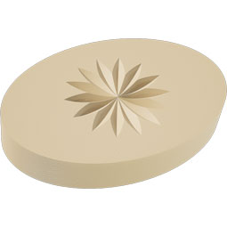Ekena Millwork - ROSSDAL09 - Signature Urethane Standard Dalton Flower Rosette With Square Edge, Primed Tan