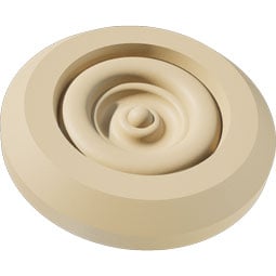 Ekena Millwork - ROSSGRY03 - Standard Grayson Bullseye Signature Urethane Rosette with Beveled Edge, Primed Tan