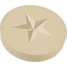 Ekena Millwork - ROSSGRY06 - Signature Urethane Standard Grayson Star Rosette With Square Edge, Primed Tan