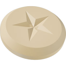 Ekena Millwork - ROSSGRY07 - Signature Urethane Standard Grayson Star Rosette With Beveled Edge, Primed Tan
