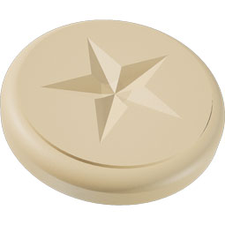 Ekena Millwork - ROSSGRY08 - Signature Urethane Standard Grayson Star Rosette With Rounded Edge, Primed Tan