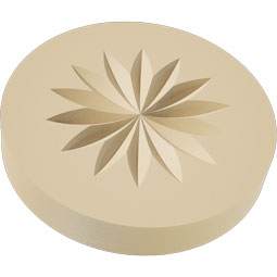 Ekena Millwork - ROSSGRY09 - Signature Urethane Standard Grayson Flower Rosette With Square Edge, Primed Tan