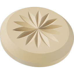 Ekena Millwork - ROSSGRY10 - Signature Urethane Standard Grayson Flower Rosette With Beveled Edge, Primed Tan