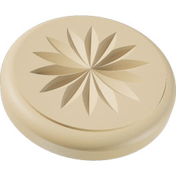 Ekena Millwork - ROSSGRY11 - Signature Urethane Standard Grayson Flower Rosette With Rounded Edge, Primed Tan