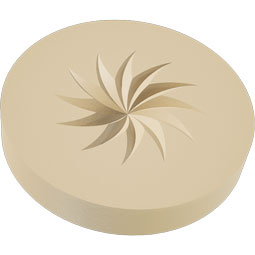 Ekena Millwork - ROSSGRY12 - Signature Urethane Standard Grayson Spiral Rosette With Square Edge, Primed Tan