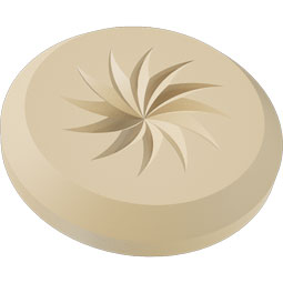 Ekena Millwork - ROSSGRY13 - Signature Urethane Standard Grayson Spiral Rosette With Beveled Edge, Primed Tan